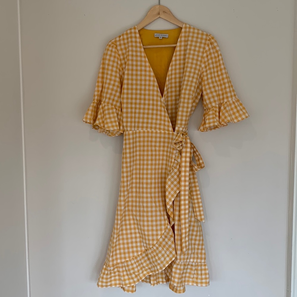 Yellow gingham dress